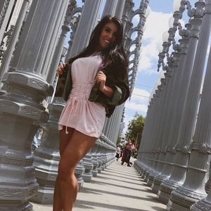 Topshop Light Pink Corset Top